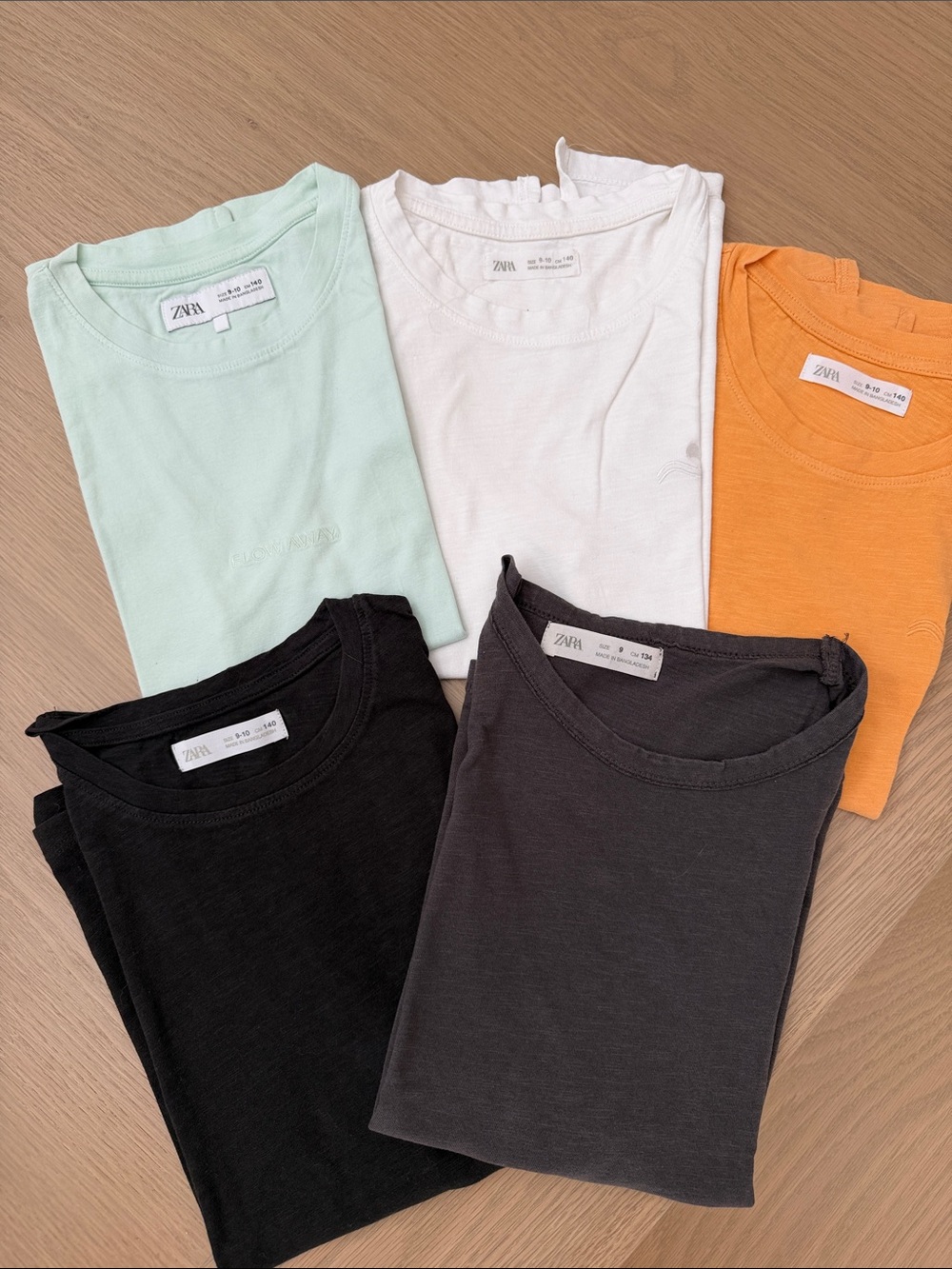 Zara Kids Solid Crewneck Tank Shirt – Mint, White, Orange, Black, Charcoal